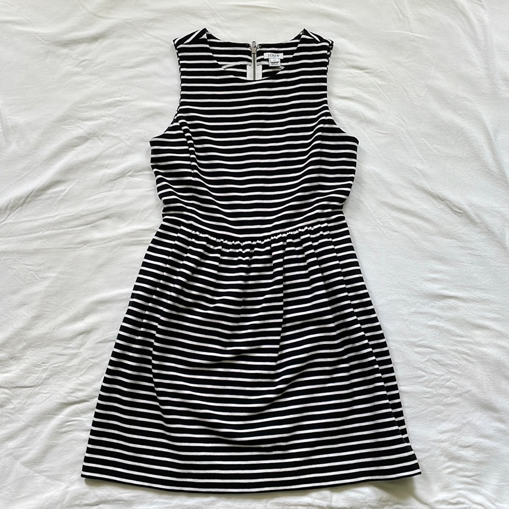 J. Crew Factory Black & White Striped Dress